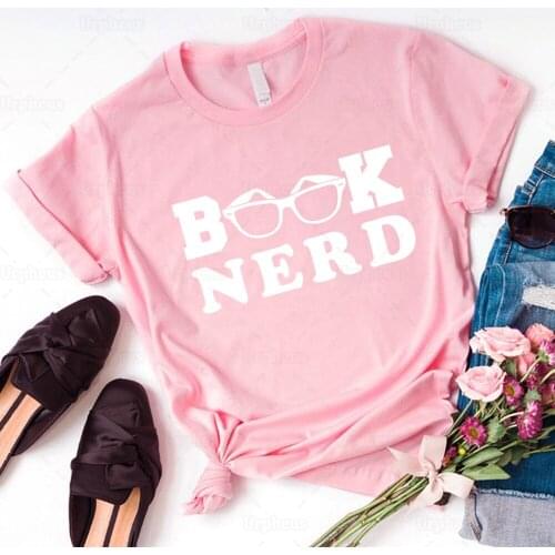 Book Nerd T Shirt Harajuku Style Kawaii Shirt for Birthday Gift Aesthetic Tee