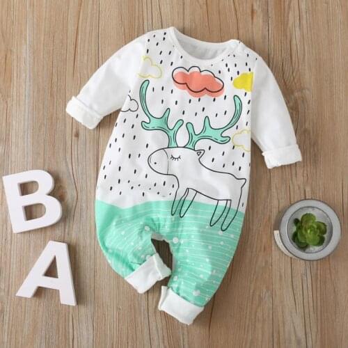 2021 Newborn Baby Clothes Ins Mother Baby Romper For Boys And Girls 0-12m Long Sleeve Jumpsuit Cartoon Clothing Toddler Costume