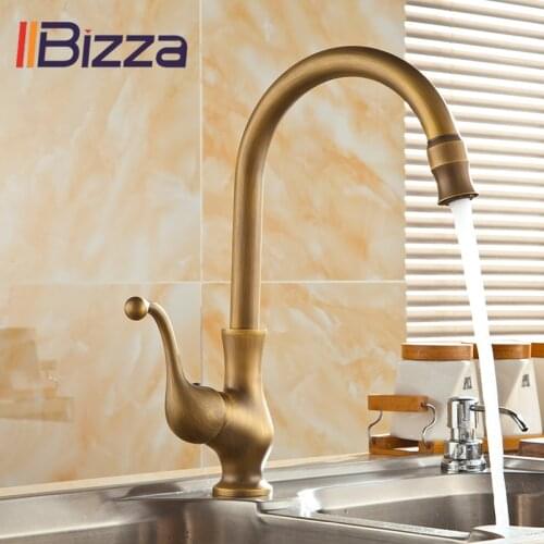 Bathroom Faucet Antique Brass Water Tap Kitchen Single Hole Handle Swivel 360 Design Mixer Bronze Basin Sink Taps Home Improveme