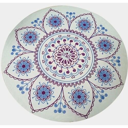 Round Meditation Pad Yoga Mat Cushion Yoga Printing Deer Velvet Circular Natural Rubber Exercise Mat
