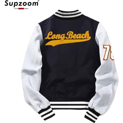 2020 New Arrival Sale Baseball Uniform Coat Fleece Cotton Letter Preppy Style Single Breasted Bomber Jacket Brand Clothing Men