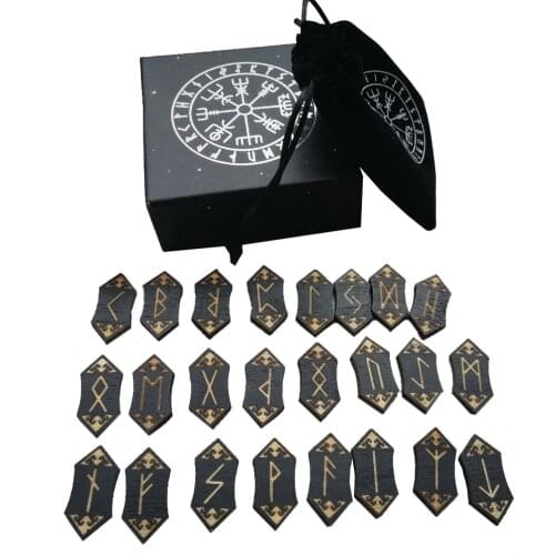 Set Tarot Rune Card Props Supermarket Family Board Games Nordic Handmade Woodcut Rune Stones Cards Oracle Tarot Deck Table Game
