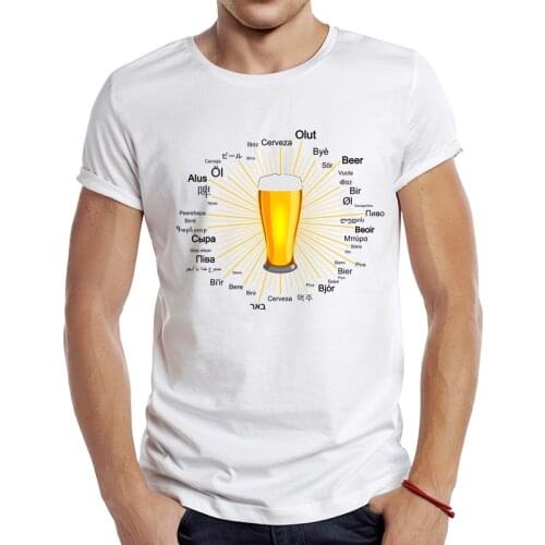 2021 Mens New Fashion beer Design Short Sleeve T-Shirt Cool Printed Tops Hipster Tee Shirts