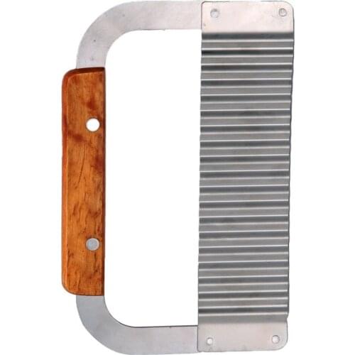 New Wooden Handle Corrugated Ripple Wave Knife French Fries Knife Pastry Handmade Soap Cutting Device Potato Cutter Cake tool
