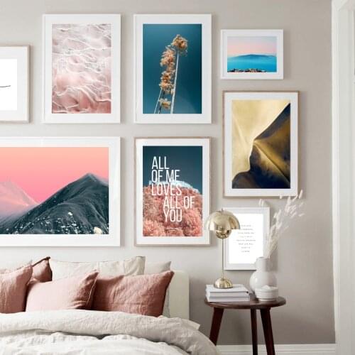 Natural Fog Mountain Desert Forest Tree Quotes Nordic Poster Wall Art print Canvas Painting Wall Pictures For Living Room Decor