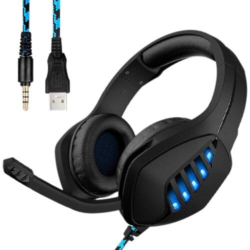 Wired Gaming Headphone USB + 3.5mm Plug Earphone Noise Canceling Gaming Headset with Mic for Computer Laptop