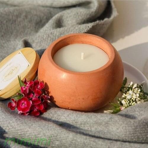 Spherical Design Candle Jar Concrete Silicone Mold Geometric Rhombus Flower Pot Cement Mold Bowl-shaped Candle Jar Making