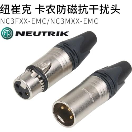Swiss original authentic neutrik NC3MXX-EMC/NC3FXX-EMC gold-plated XLR mute anti-magnetic anti-interference plug RF rejection