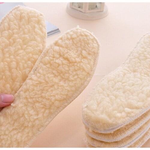 1Pair 24cm Women Men Winter Warm Thicken Fleece Insoles Shoes Insoles