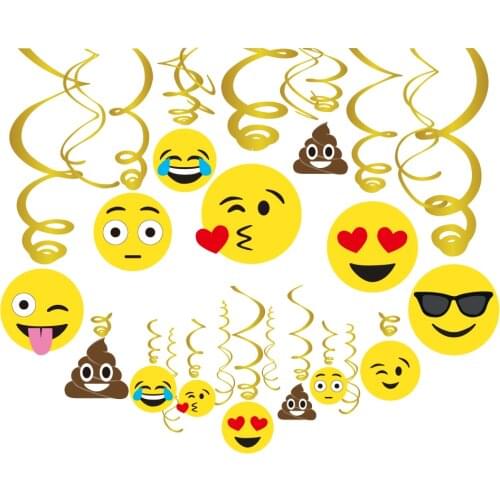 XL009 Funny Expression Hanging Swirls Baby Shower PVC Sprils Party Dcoration Kids Happy Birthday Party Favors