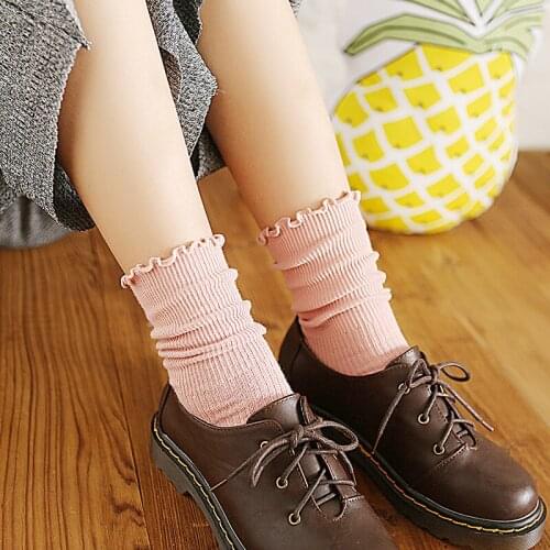Womens Solid Color Socks Kwaii Korean Style Woman Fashion Socks Spring And Anutumn Cotton Socks Womens Socks Color Socks