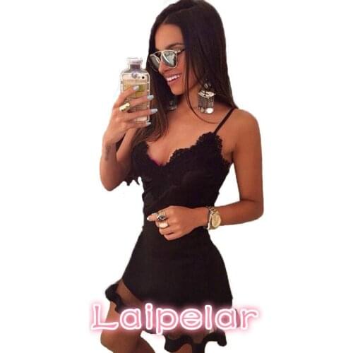 Summer Style Black Lace Dress V Cami Bodycon Sexy Cheap Clothes Vestidos De Festa Mujer Casual Office Midi Dresses Laipelar