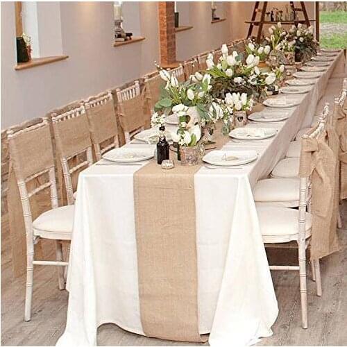 10 Meter x 50CM Wedding Event Natural Hessian Burlap Table Runner Decoration