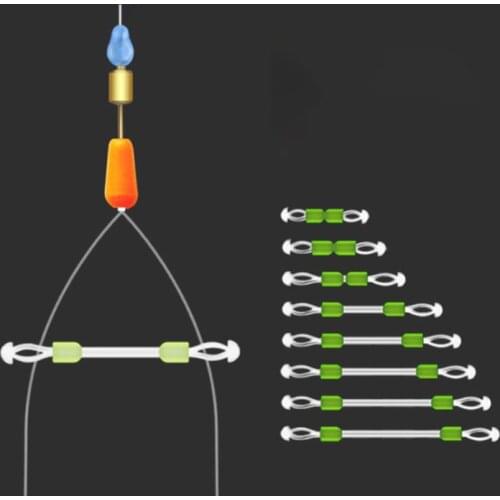 10pcs Silicone Double Hook Fish Hook Fixed Distance Splitter Fish Line Separator Double Head Distance Bifurcators