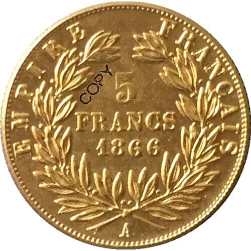 1866 France 5 Francs - Napoleon III coins copy