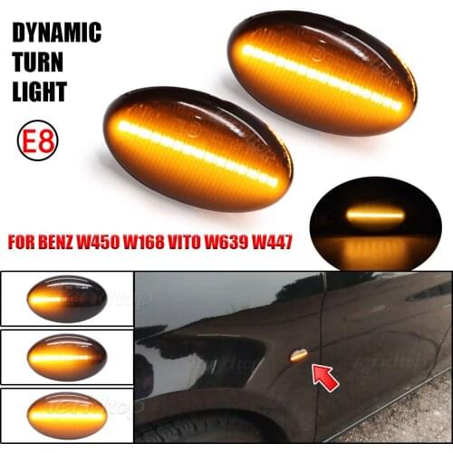 2PCS LED Dynamic Side Marker Light Repeater Indicator Light For Benz Smart W450 W452 A-Class W168 Vito W639 W447 Citan W415