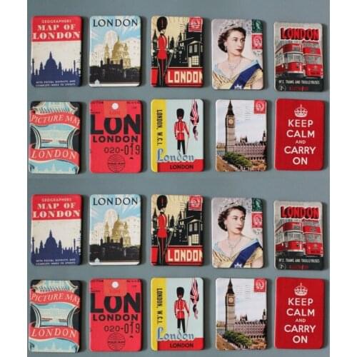 24PCS Cute Scenic Fridge Refrigerator Magnetic Home Decoration London British Clock Souvenir Whiteboard Stickers Message Holders