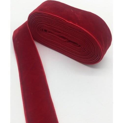 3 Yards 1"(25mm) Velvet Ribbon Wedding Party Decoration Handmade Ribbon Gift Wrapping Hair Bowknot DIY Christmas Ribbon #Red