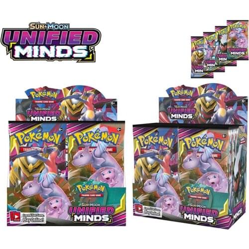324pcs Cards Pokemon Card TCG: Sun & Moon Unified Minds Trading Card Game A Box of 36 Bags Collection High-quality cards