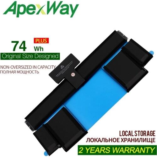 74wh 11.21 v a1437 battery for apple macbook pro 13 "13.3" retina a1425 final a1437