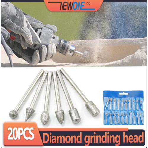 20PCS 3*6mm Diamond Chainsaw Sharpener, Suitable For Deburring Grindstones, Diamond Grinding Head Accessories For Rotary Tools