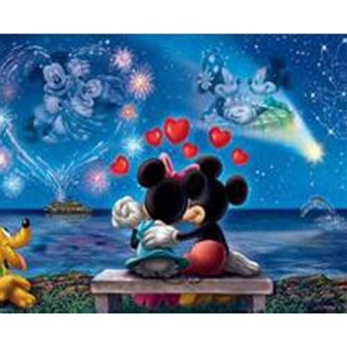 DIY Diamond Art Painting MICKY Drill Round Diamond Embroidery Picture Rhinestone Diamond Mosaic Cartoon Home Decor