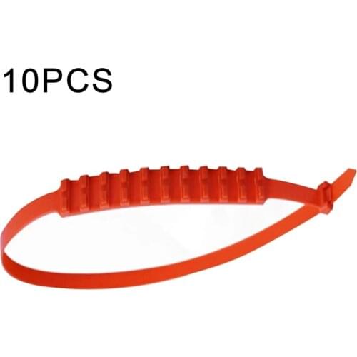 10Pcs Car Emergency Wheel Tire Snow Anti-skid Outdoor Emergency Chain For Car Off-road Vehicle For Winter Safety Driving Red