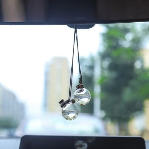 Car Air Freshener With Flower Auto Ornament Perfume Pendant Storage Bottle 1 Pcs