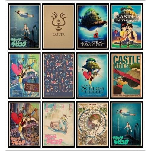 Perfect JL Laputa Castle in the Sky Miyazaki Hayao Home Decor kraft Paper high quality poster wall sticker TKZC01
