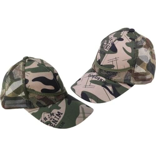 Summer Kids Mesh Hat Boys Girls Camouflage Baseball Hats Casual Hip Hop Hat Children Fashion Cotton Flat Hats for 3-12 Y C5AF