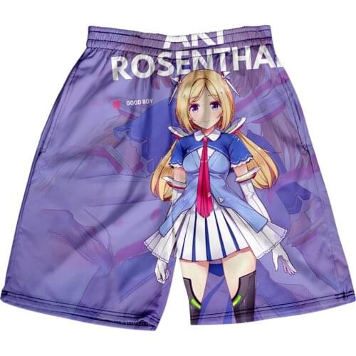 HOLOLIVE VTuber Aki Rosenthal 3D Print Summer Holiday Women/Men Elastic Waist Streetwear Shorts Kawaii Beach Shorts pants