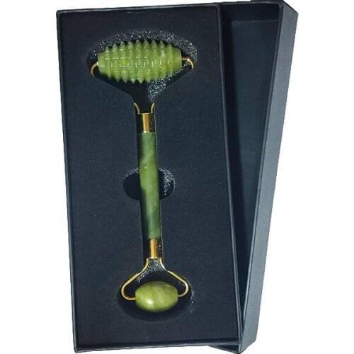 Slimming Face Massager Jade Roller Natural Stone Jade Quartz Facial Massager Anti Wrinkle Beauty Skin Care Tools With Box