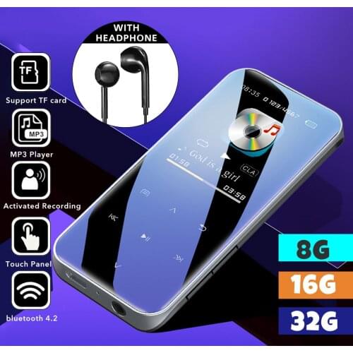 Bluetooth Mp3 Player Hifi Metal Portable Music Player with Fm Radio Recording Built-in 32GB Speaker Touch Key 1.8 Inch Screen