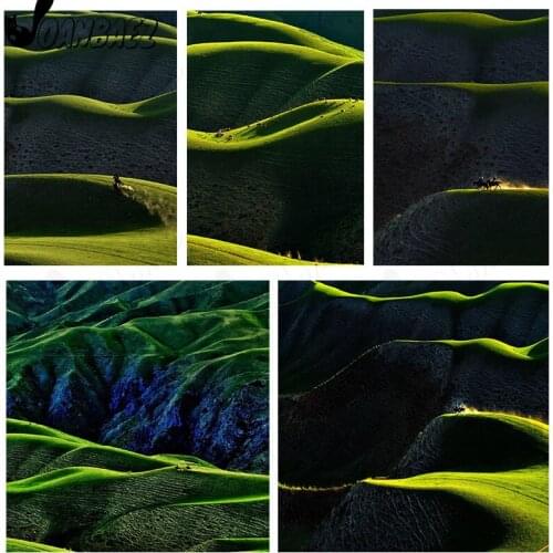 Grassland Diamond Painting Diy Green Mountains Rivers Mosaic Embroidery Landscape Cross Stitch Set Hand Inlaid Crafts Home Decor