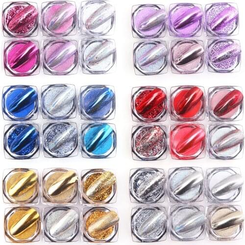 New Nail Glitter Powder 6 Style/Set Laser Nail Powder Melt-resistant Superfine Electroplating Manicure Christmas Nail Art TSLM1