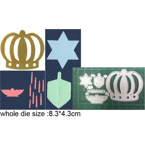 New metal cutting dies cut die mold Hanukkah Crown Candle Decoration Scrapbook paper craft knife mould blade punch stencils dies