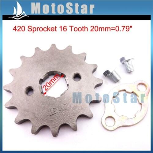420 16 Tooth 20mm Front Chain Sprocket Gear For 50cc 70cc 90cc 110cc 125cc 140cc 150cc 160cc Engine ATV Quad Pit Dirt Trail Bike