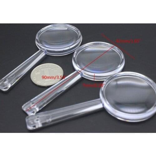Plastic Handheld Magnifier 3X-5X Magnifier Mini Pocket Magnifying Glass for Read D2TD