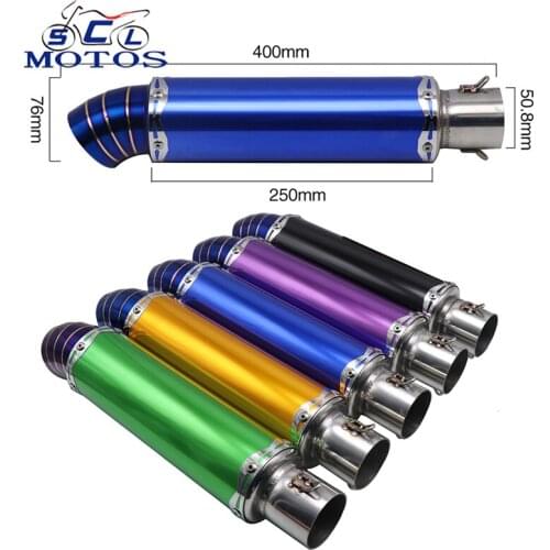 Sclmotos-40cm Long Motorcycle Racing Exhaust Muffler Pipe Modified 51mm Inlet For HONDA CRF230 CBR250 For Kawasaki KLX NINJA KTM