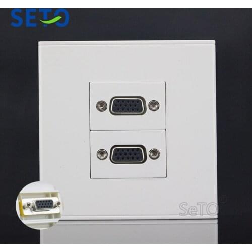 SeTo 86 Type 2 Ports VGA Connector Panel Wall Plate Outlet Socket Socket Keystone Faceplate