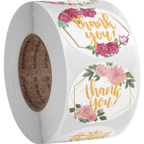 50-500pcs Thank You Stickers for Seal Labels 25mm Gift Packaging Stickers Birthday Party Offer Stationery Sticker