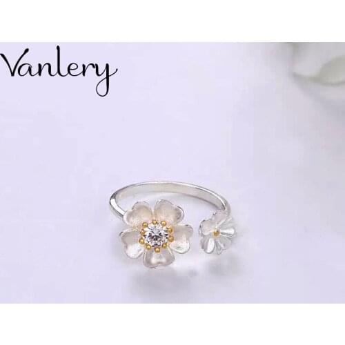 New Hot Gothic Crystal Flower Rings For Women Wedding Rings Ladies Accessories Fashion Charm Jewelry Wholesale 2021