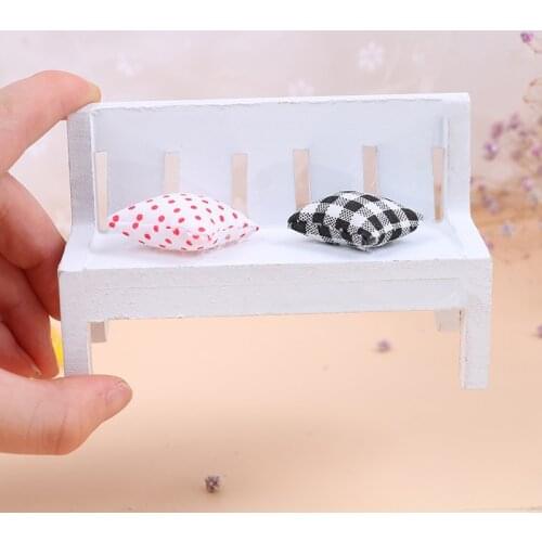 1Pc Mini Modern Simple Miniature Wooden Bench Cushions Kid Dollhouse Home Garden Ornament Furniture Accessory