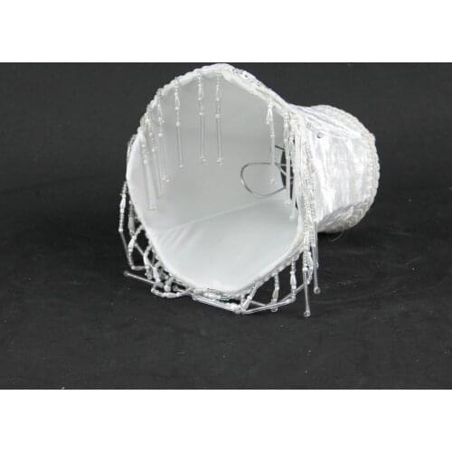 15.5cm modern Flannel Chandelier lampshade, White fabric wall light lamp shades, Clip On