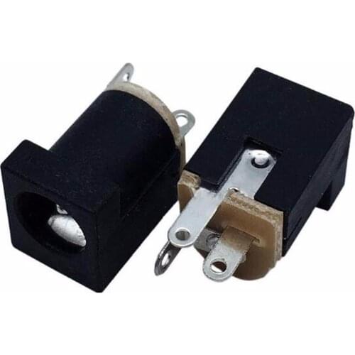 20pcs 5.5*2.1MM/5.5*2.5MM vertical dc power jack connector DC012 180 degree three-legged