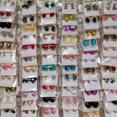 24 Pairs Assorted Womens Beautiful Earrings Ladies Vintage Hoop Earrings Girls Trendy Earring with Zircon Crystal FREE NICKEL