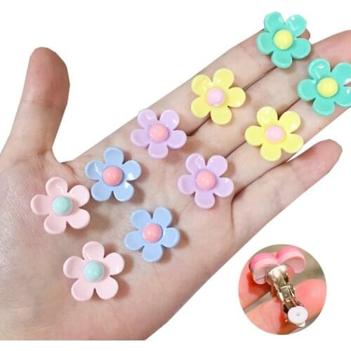 5pairs Cute Fruit Princess Flowers Stars Clip on Earrings for Kids Girls Earrings Jewelry No Pierced Children Earrings