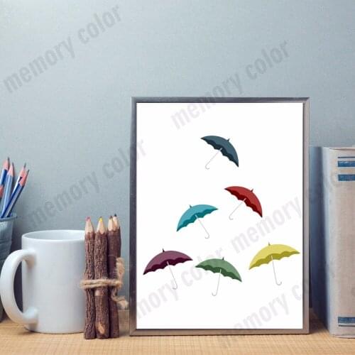 Abstract Geometric Cartoon Umbrella Canvas Print Painting Nordic Style Picture Wall Art Poster For Home Decoration