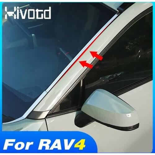For Toyota Rav4 2021-2019 Accessories Front Windshield Trim Strip Stainless Steel Bright Strips Moldings Exterior Car Styling