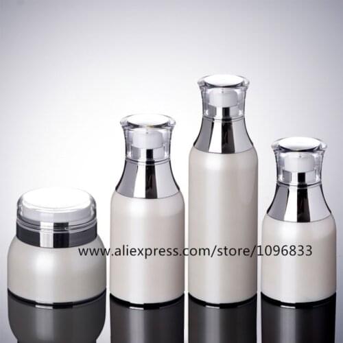 10pcs/Lot Cosmetic Packing Bottles Pearl White Airless Cream Jar 30G 50G Airless Lotion Pump Bottle 30ML 50ML 100ML